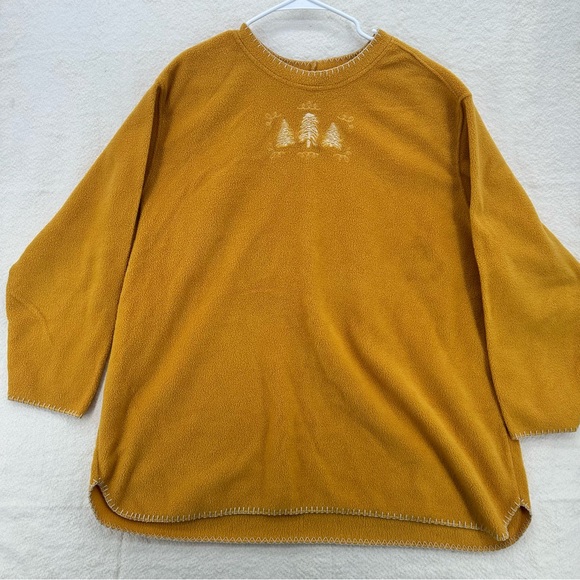 Vintage Fleece Yellow/Mustard Cozy Crewneck Pullover Plus Size - Picture 1 of 6